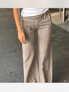 New with tags by Sahara beige linen pants